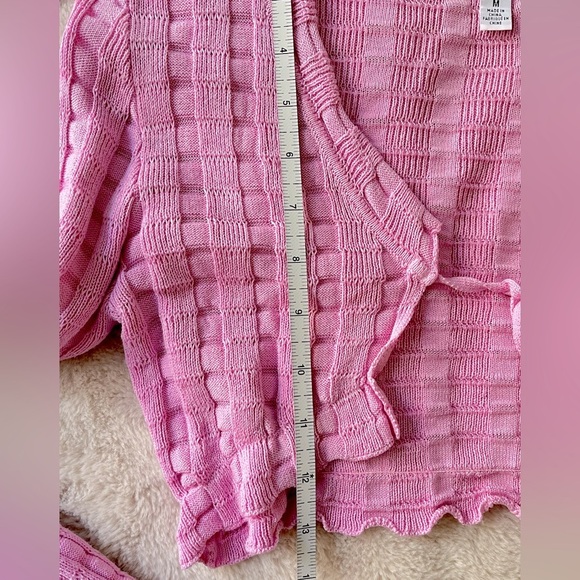 Urban Outfitters Sweater Set Tied Cardigan and Tank Top Lilac Pink Size M - Picture 9 of 11